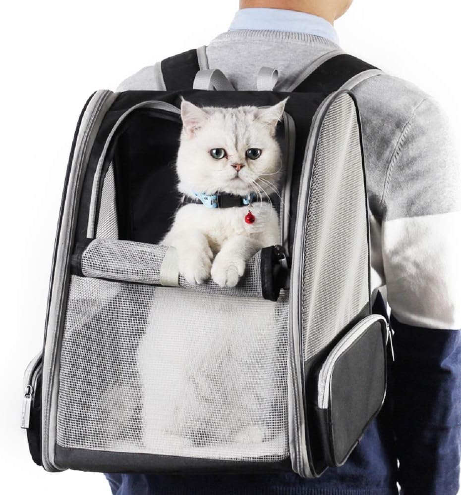 Texsens Deluxe Bubble Backpack Pet Carrier – Sleek Black Edition