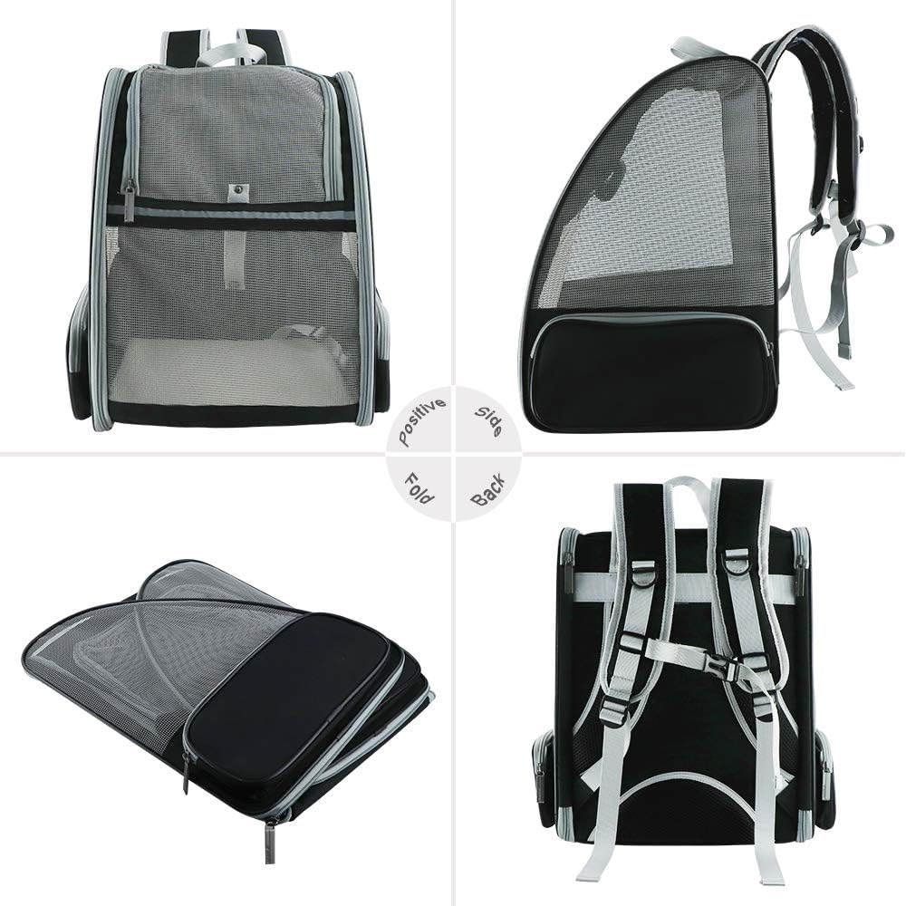 Texsens Deluxe Bubble Backpack Pet Carrier – Sleek Black Edition