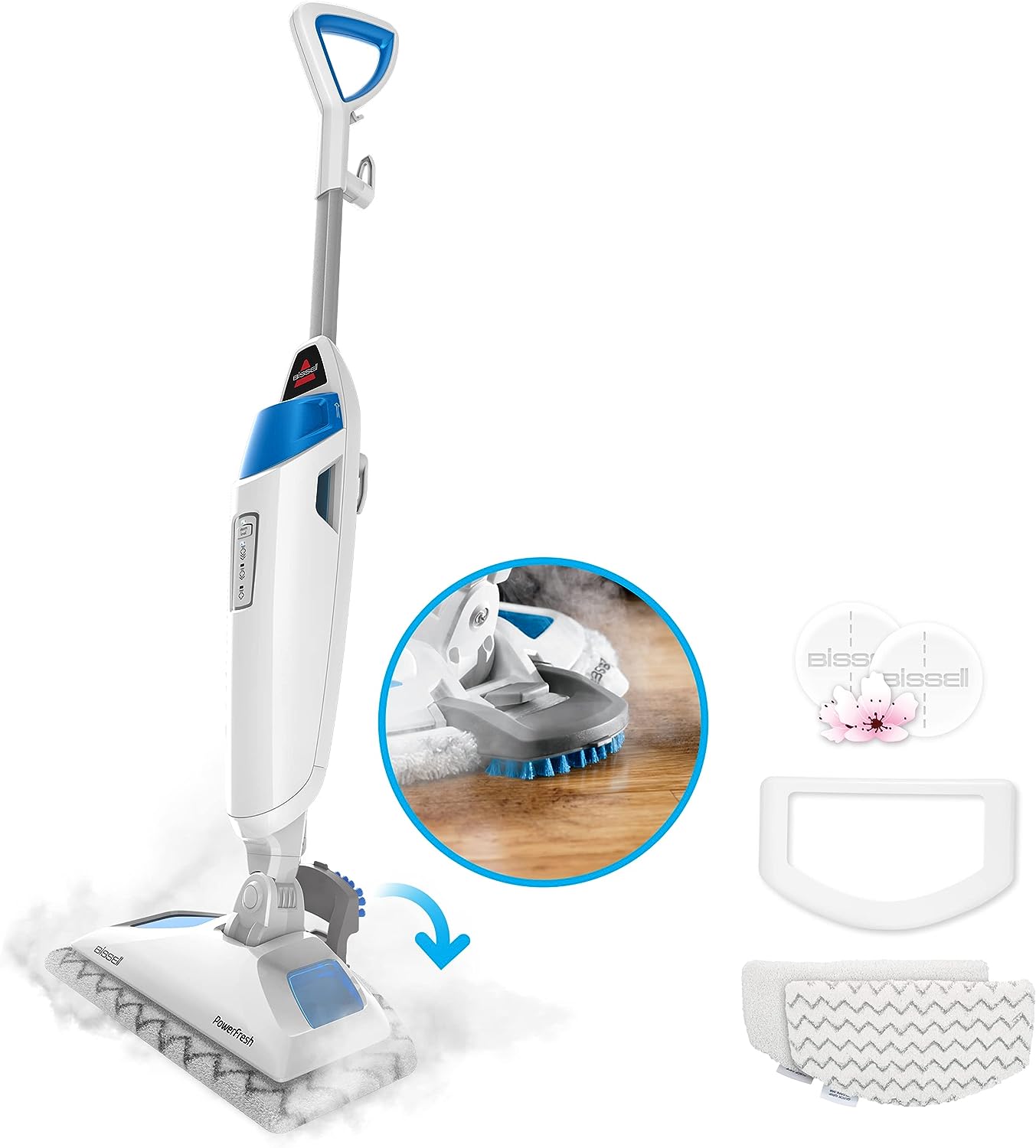 Bissell PowerFresh Steam Mop: Fortschrittliche Bodenbedampfung und Desinfektion von Fliesen und Hartholz mit Easy Scrubber – Modell 1940A