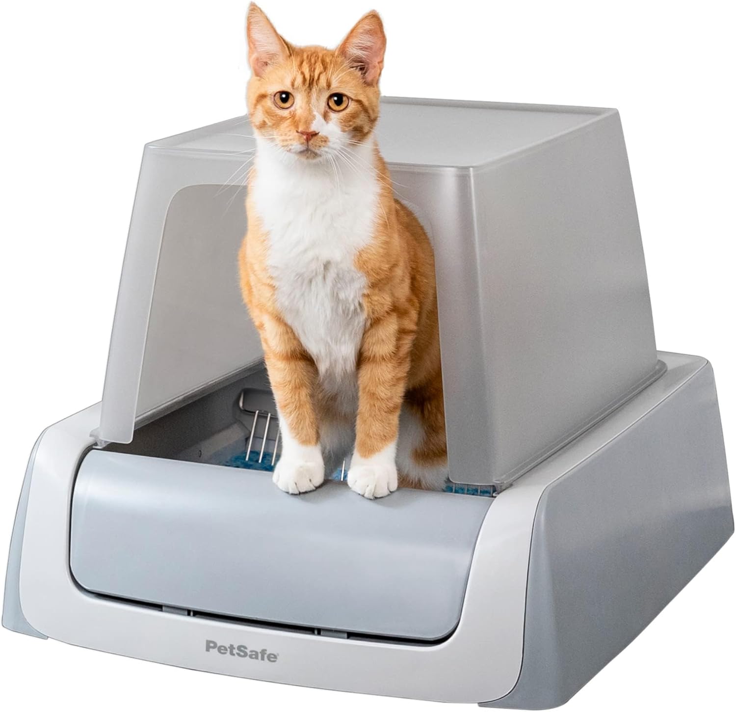 PetSafe ScoopFree Crystal Plus Selbstreinigende Katzentoilette mit Fronteinstieg: Mühelose Wartung mit fortschrittlicher Geruchskontrolle