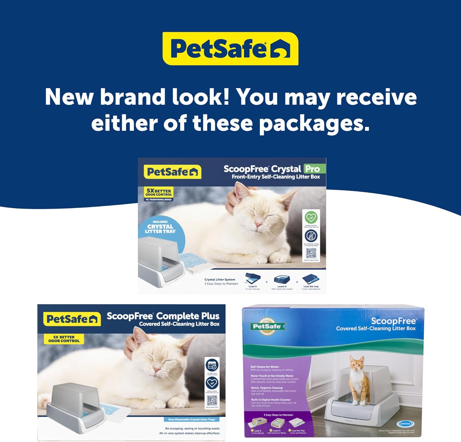 PetSafe ScoopFree Crystal Plus Selbstreinigende Katzentoilette mit Fronteinstieg: Mühelose Wartung mit fortschrittlicher Geruchskontrolle