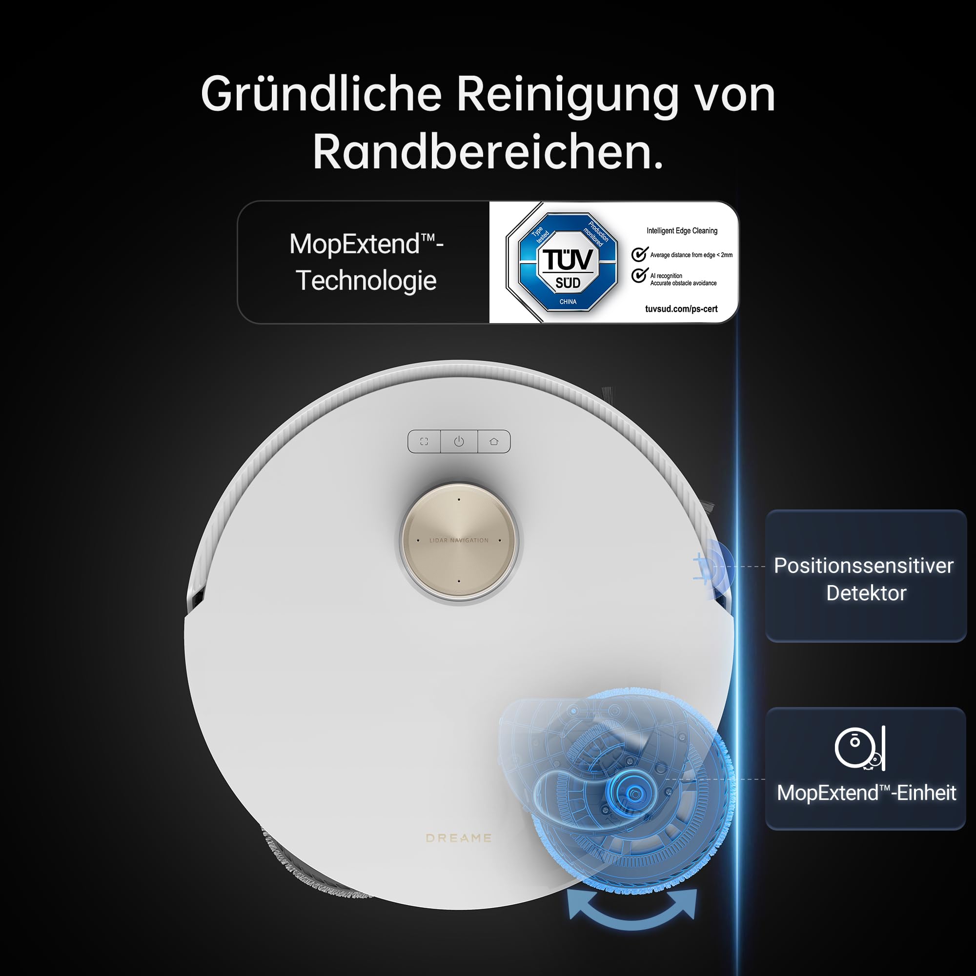 Dreame L20 Ultra Saugroboter mit MopExtend™, 7000 Pa Saugleistung und automatischer Reinigungsstation