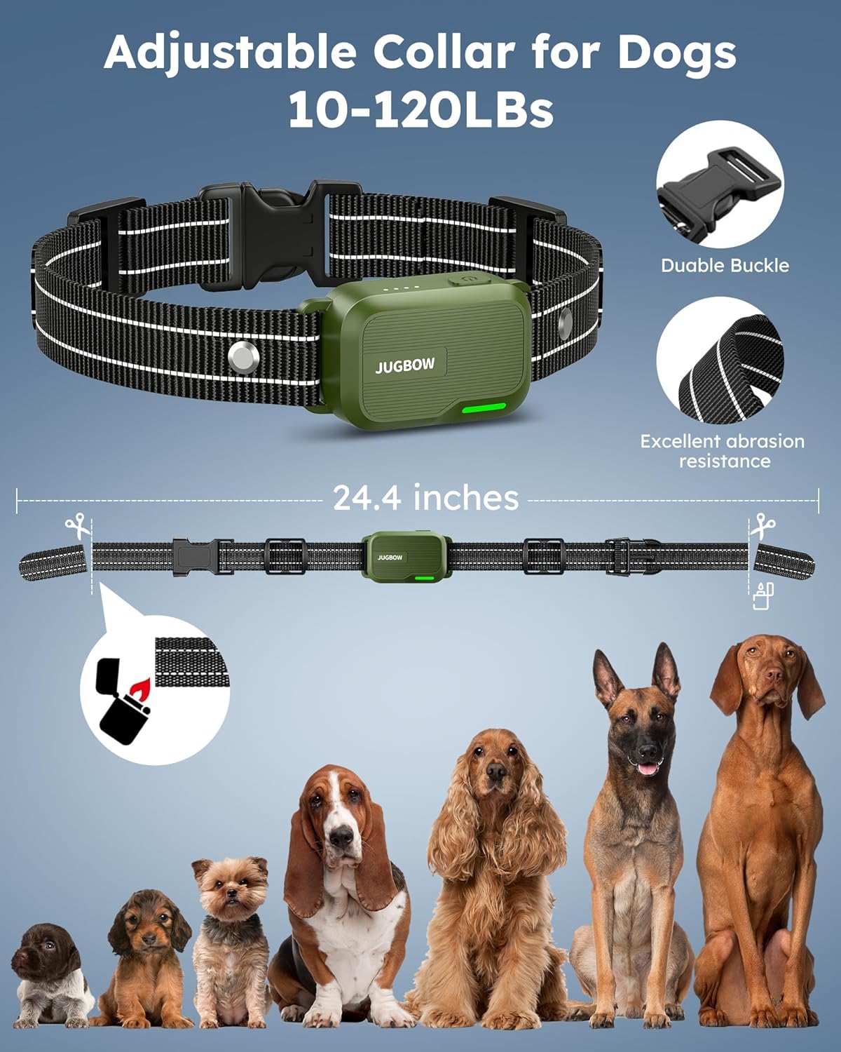 Jugbow Dual-Hunde-Trainingshalsband (4,5–50 kg) – 1000 m Reichweite, IPX7 wasserdicht mit Fernbedienung, 4 Trainingsmodi