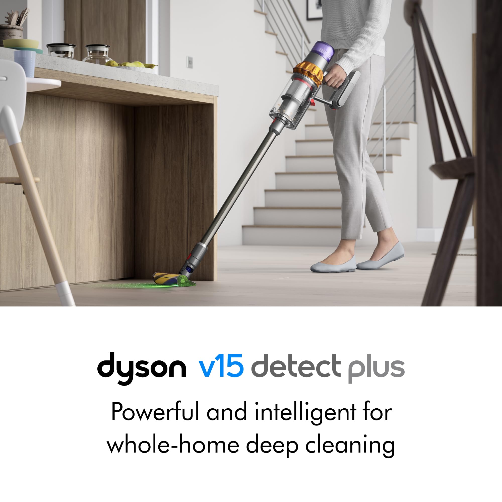 Dyson V15 Detect Plus Akku-Staubsauger, Gelb/Nickel