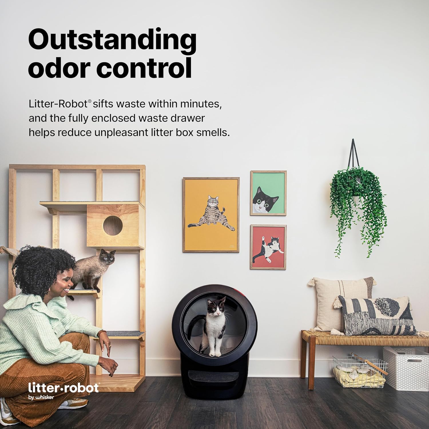 Litter-Robot 4 Premium Bundle von Whisker (Schwarz) – Fortschrittliches selbstreinigendes Katzenstreusystem mit Zubehör